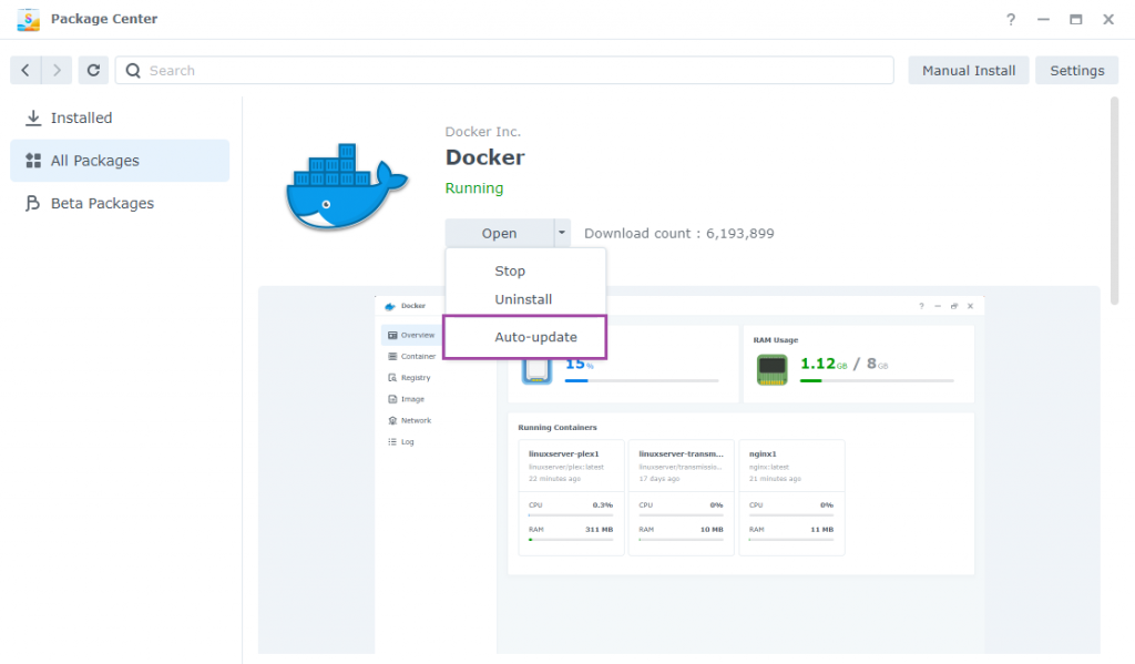 docker synology auto-update